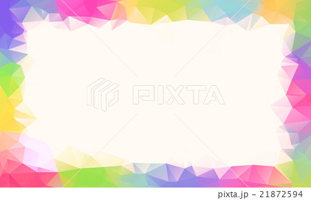 Colorful rainbow polygon background vector frame - Stock