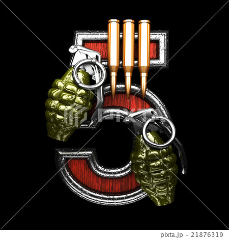 5 military letter. 3D illustration 21876319