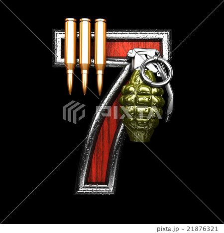 7 military letter. 3D illustration 7 military letter. 3D illustration 21876321