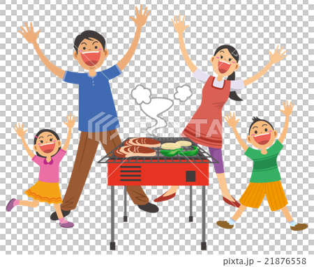 燒烤一家人的形象的插圖 21876558