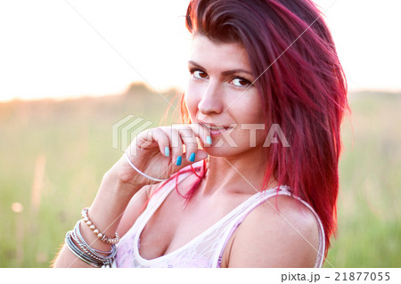 Close-up portrait beautiful tender girl, woman Close-up portrait beautiful tender girl, woman 21877055