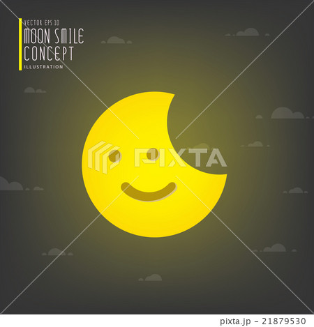 The moon smile shines in the sky at night vector. 21879530