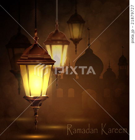 Intricate Arabic lamps with lights  21879727