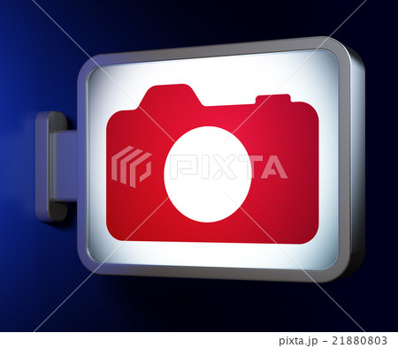 Travel concept: Photo Camera on billboard 21880803