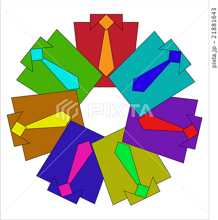 shirts with ties of different colors 21881643
