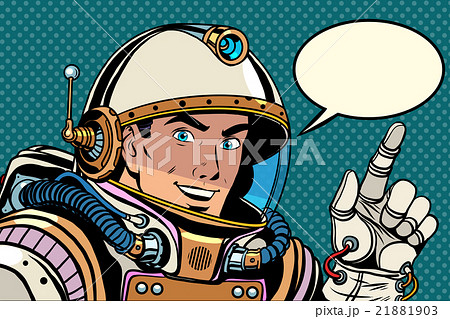 Astronaut pointing finger direction 21881903