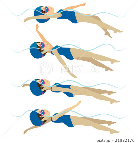 Swimming Woman Backstroke Styleのイラスト素材