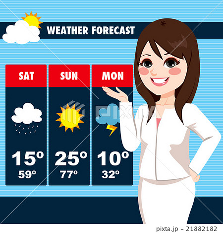 Tv News Weather Reporter Womanのイラスト素材 2181