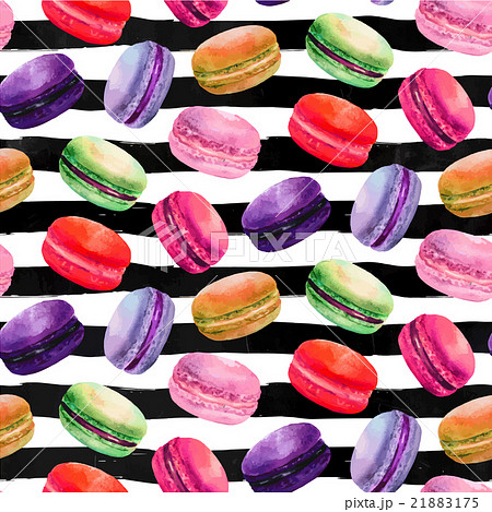Watercolor macaron seamless  pattern 21883175
