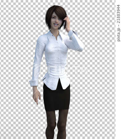Business woman using smartphone perming3DCG illustration material Business woman using smartphone perming3DCG illustration material 21883944