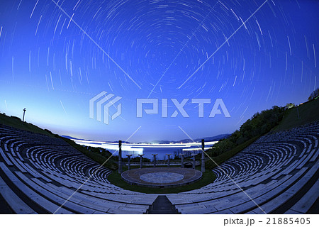 星景 野外音楽広場テアトロンの写真素材 星景 野外音楽広場テアトロンの写真素材