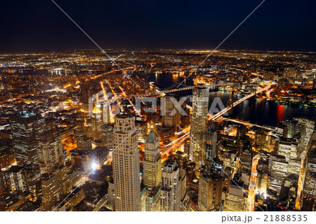 New York City downtown at night 21888535