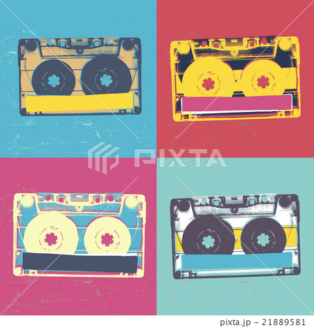 Audiocassette retro popart music seamless 21889581