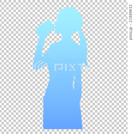 水を飲む女性のシルエット 水を飲む女性のシルエット 21889632