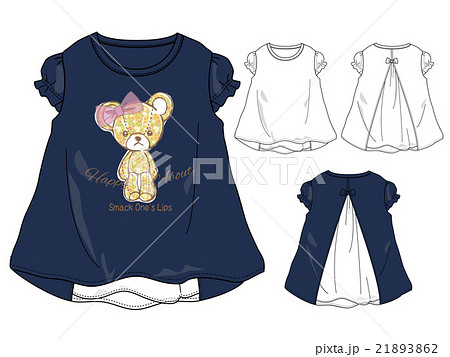 カワイイいくまのイラスト入りtシャツ スタイル画のイラスト素材