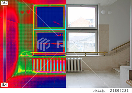 Thermal and real Image of Radiator Heater Thermal and real Image of Radiator Heater 21895281
