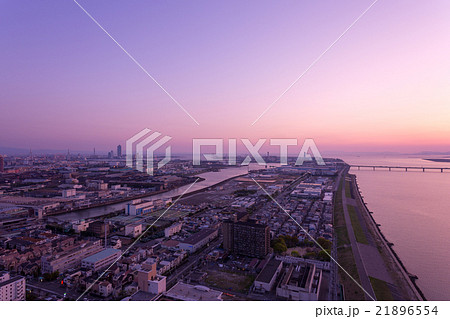 大阪ベイエリアの夕焼け 21896554