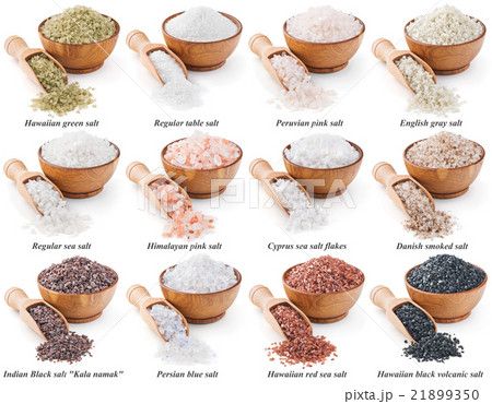 collection of different types of salt isolated 21899350