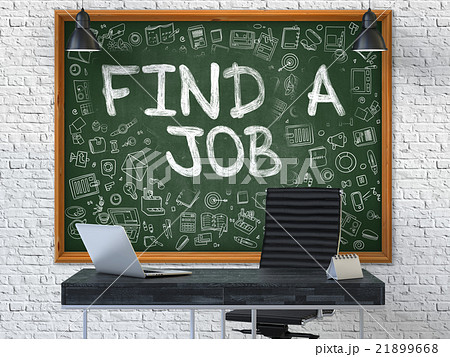 Find a Job on Chalkboard in the Office. 21899668