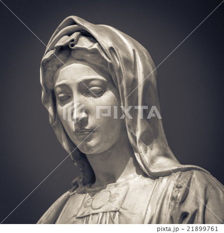 White marble head of young woman White marble head of young woman 21899761