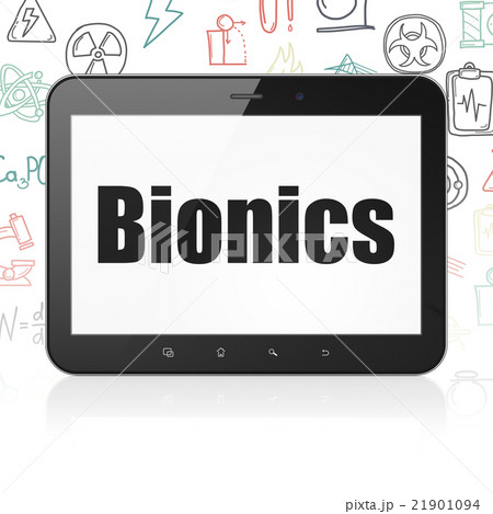 Science concept: Tablet Computer with Bionics on Science concept: Tablet Computer with Bionics on 21901094