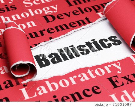 Science concept: black text Ballistics under the Science concept: black text Ballistics under the 21901097