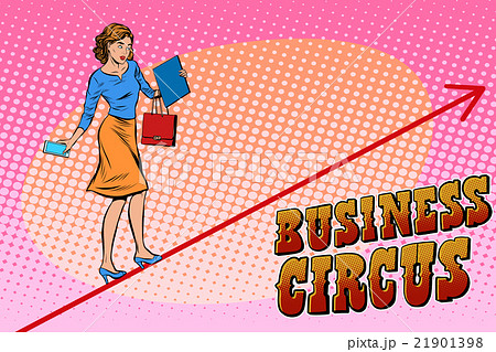 Businesswoman acrobat business circus Businesswoman acrobat business circus 21901398