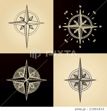 Hand drawn compass wind rose symbol 21901633