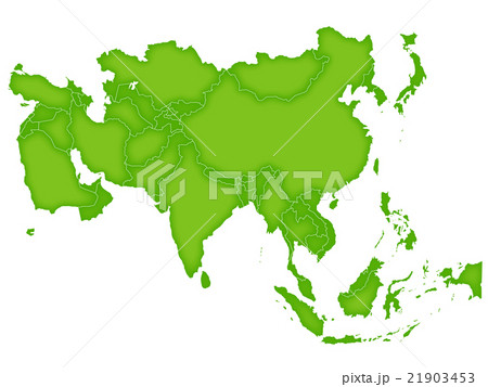 アジア 地図 緑 アイコン のイラスト素材