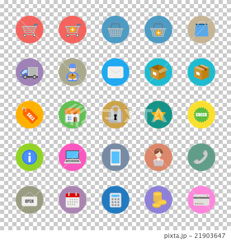 Ecommerce shopping icon set 21903647
