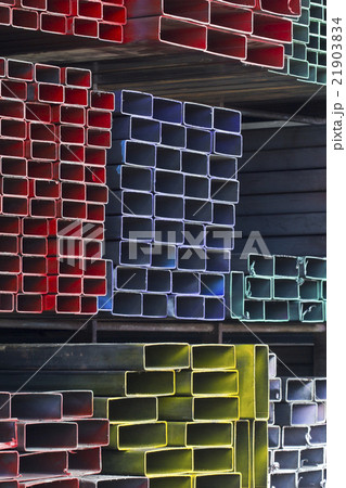 Metal pipes for construction on shelf 21903834