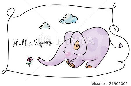 Vector elephant and flower. Vector elephant and flower. 21905005