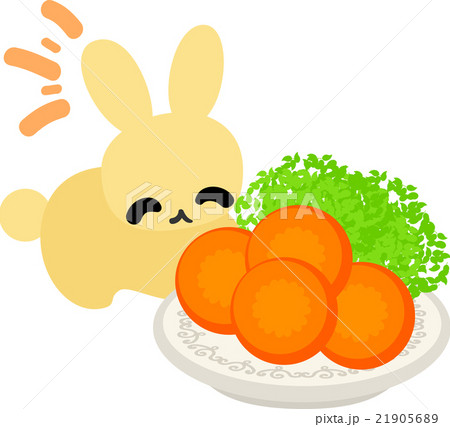 にんじんを食べるうさぎのイラスト素材