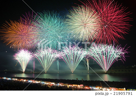 筑後川花火大会の写真素材