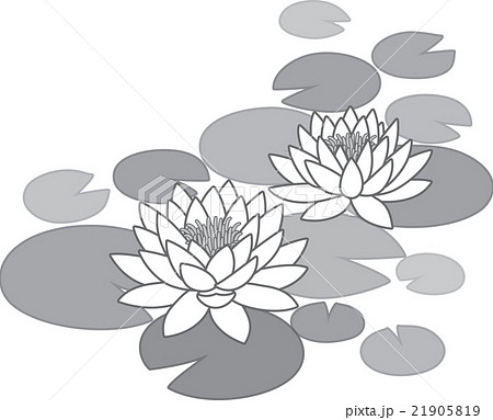 エレガント蓮の花 イラスト 白黒 フリー ただのディズニー画像