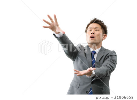 ビジネススーツを着ている30代のビジネスマンの白バックイメージ ビジネススーツを着ている30代のビジネスマンの白バックイメージ 21906658