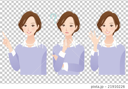 40代女性　表情　ポーズ　セット 21910226
