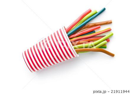 Sweet gummy sticks with different flavor. 21911944