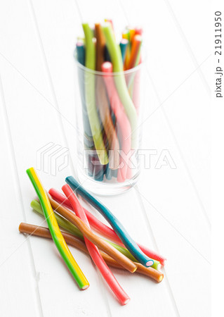 Sweet gummy sticks with different flavor Sweet gummy sticks with different flavor 21911950
