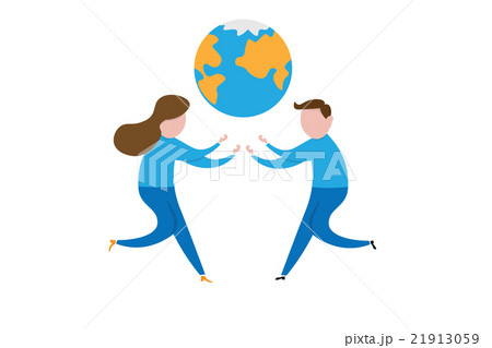 People man and woman holding earth 21913059
