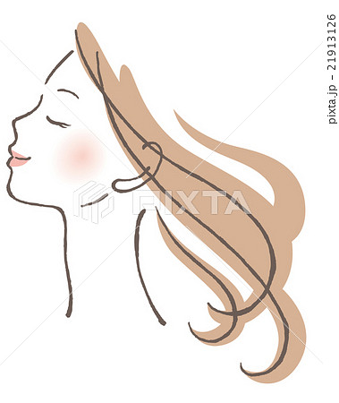 女性 横顔のイラスト素材