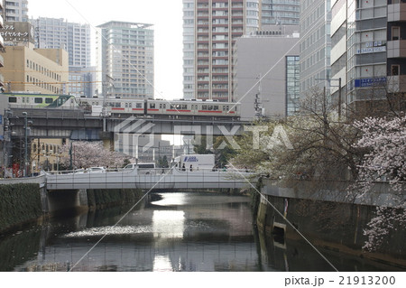 目黒川と東急池上線7000系電車 21913200
