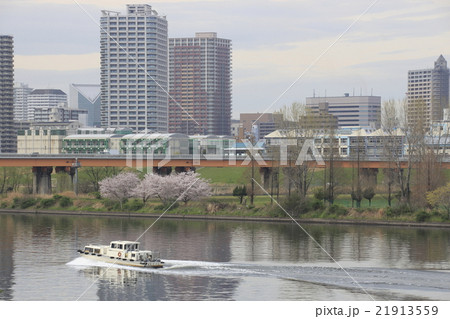 春の荒川河川敷と川口市街 春の荒川河川敷と川口市街 21913559