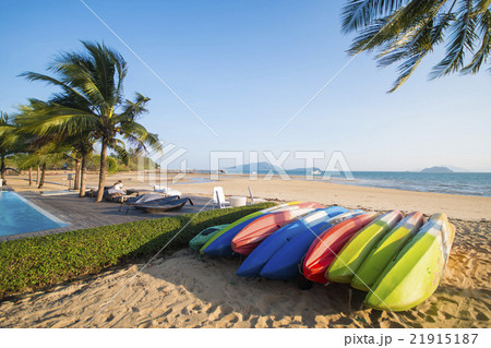 color canoeing on the beach 21915187
