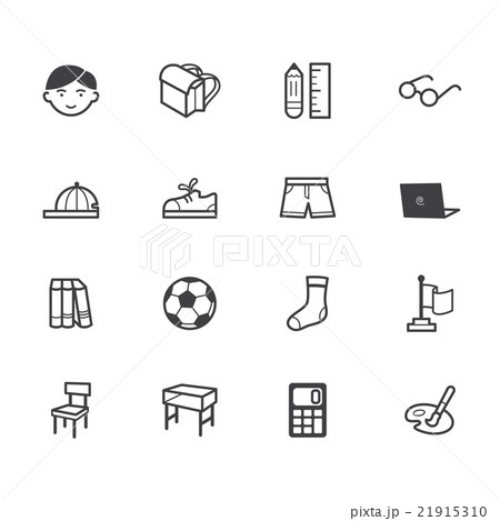 boy school vecter black icon set on white bg boy school vecter black icon set on white bg 21915310