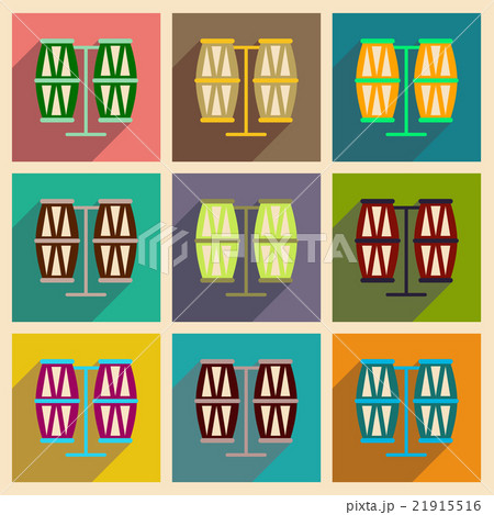 Concept of flat icons with long shadow carnival Concept of flat icons with long shadow carnival 21915516