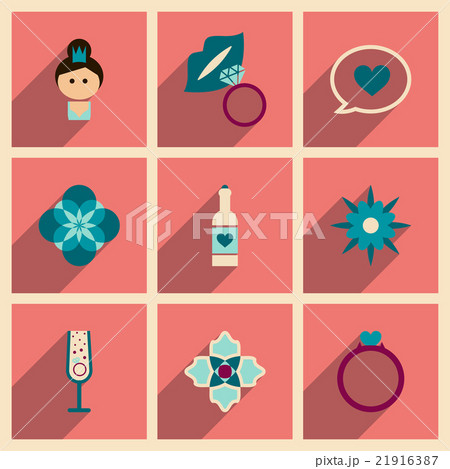 Concept of flat icons with long shadow Woman's Day 21916387