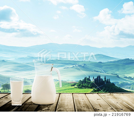milk and sunny spring day, tuscany, Italy 21916769
