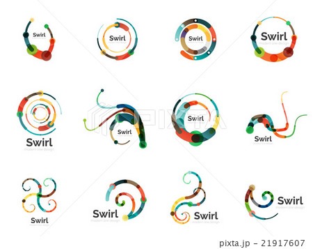 Vector swirl circle logo setのイラスト素材 [21917607] - PIXTA