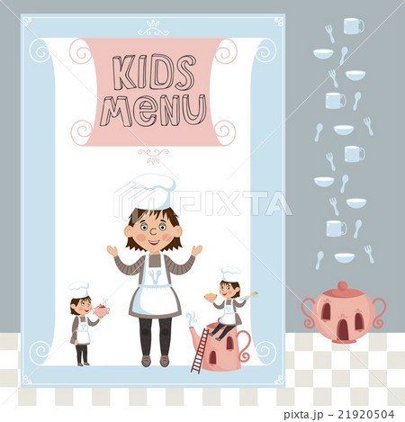 Colorful kids meal menu bitmap template 21920504
